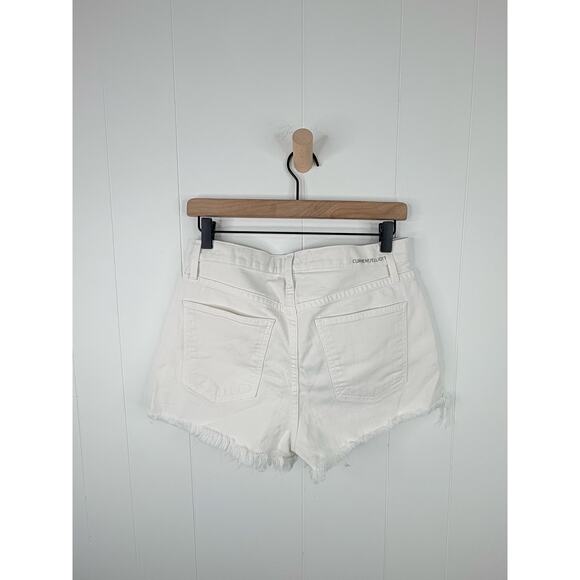 Current/Elliott The Boyfriend Denim Shorts Size 28 White High Rise Raw Hem - Picture 8 of 11